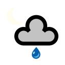 Light rain shower (night)